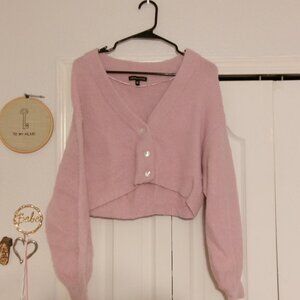Cute Light Pink Cardigan with Opal White Buttons 💓 – Size M